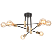 (Black Gold-6 heads) Modern Nordic E27 Black Gold LED Ceiling Chandeliers Indoor Lighting Fixtures for Bedroom Living Room Cloakroom Lampara
