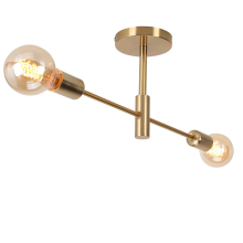 (Gold-2 heads) Modern Nordic E27 Black Gold LED Ceiling Chandeliers Indoor Lighting Fixtures for Bedroom Living Room Cloakroom Lampara