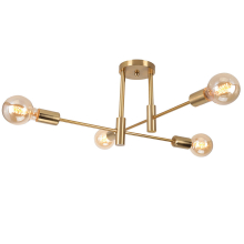 (Gold-4 heads) Modern Nordic E27 Black Gold LED Ceiling Chandeliers Indoor Lighting Fixtures for Bedroom Living Room Cloakroom Lampara