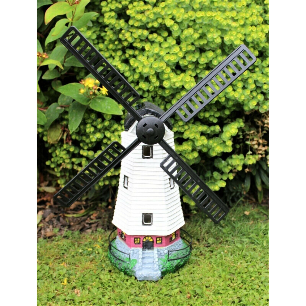 SOLAR POWER WINDMILL LED GARDEN LIGHT HOUSE DECORATION ORNAMENT