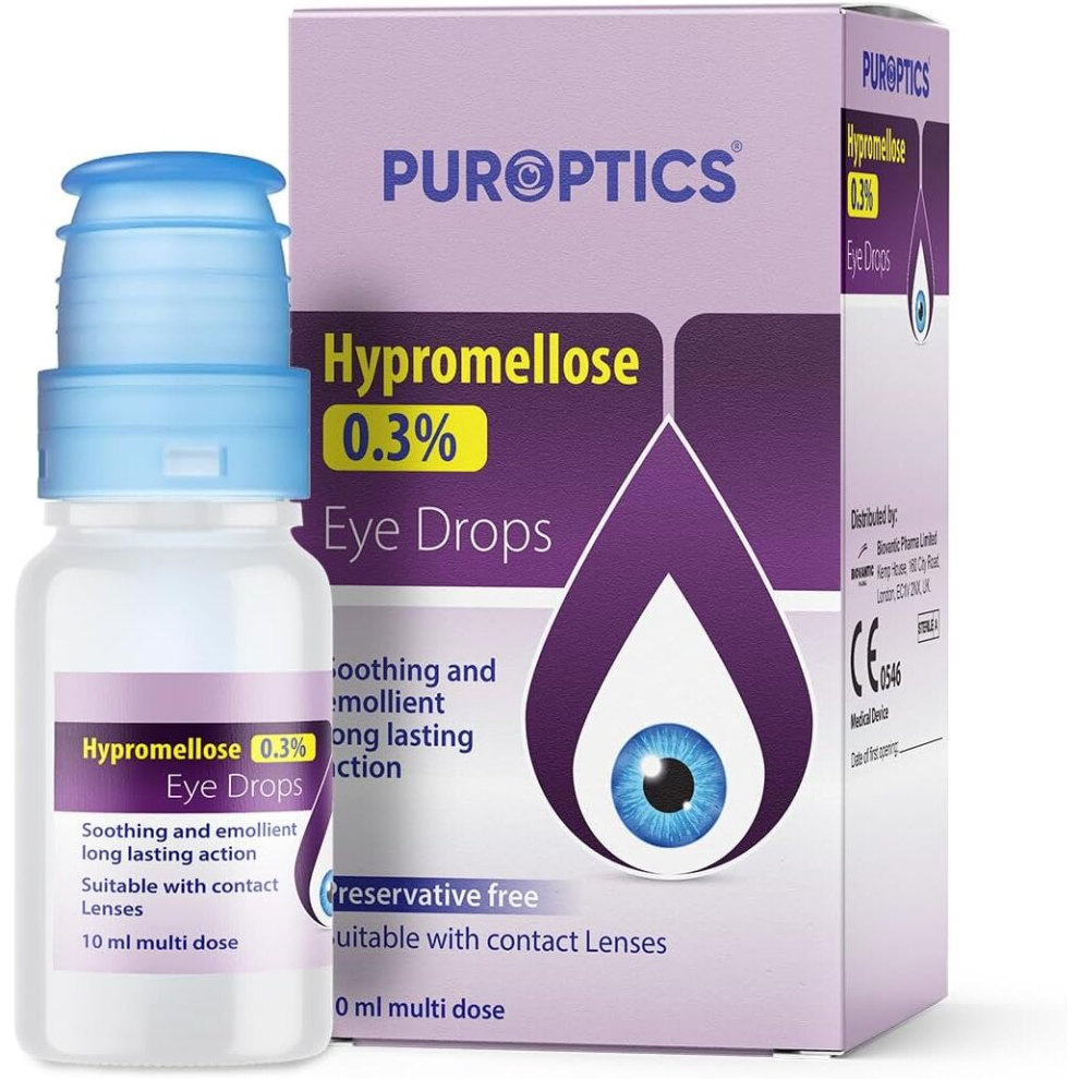 (Pack of 2) Hypromellose 0.3% Preservative Free Eye Drops