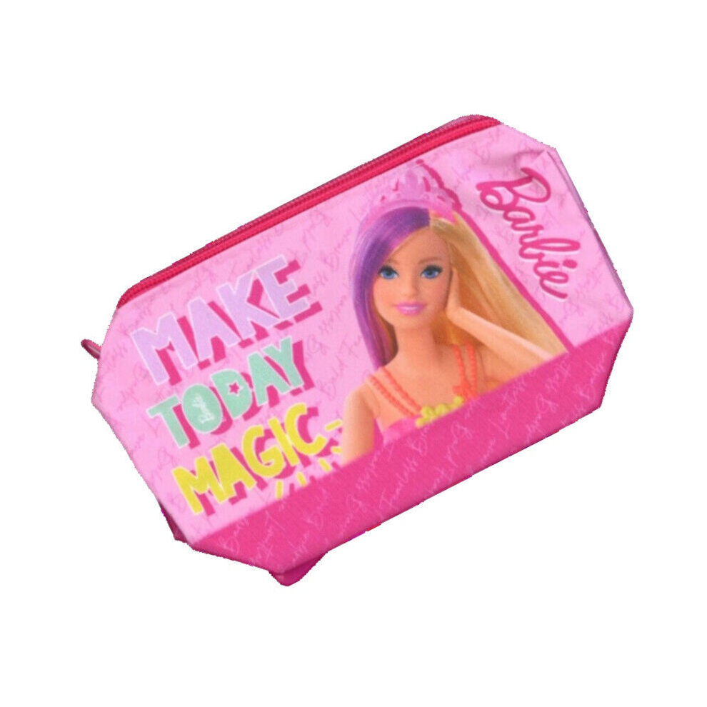 Girls Pink Barbie Rectangular Zipped Back To School Pencil Case