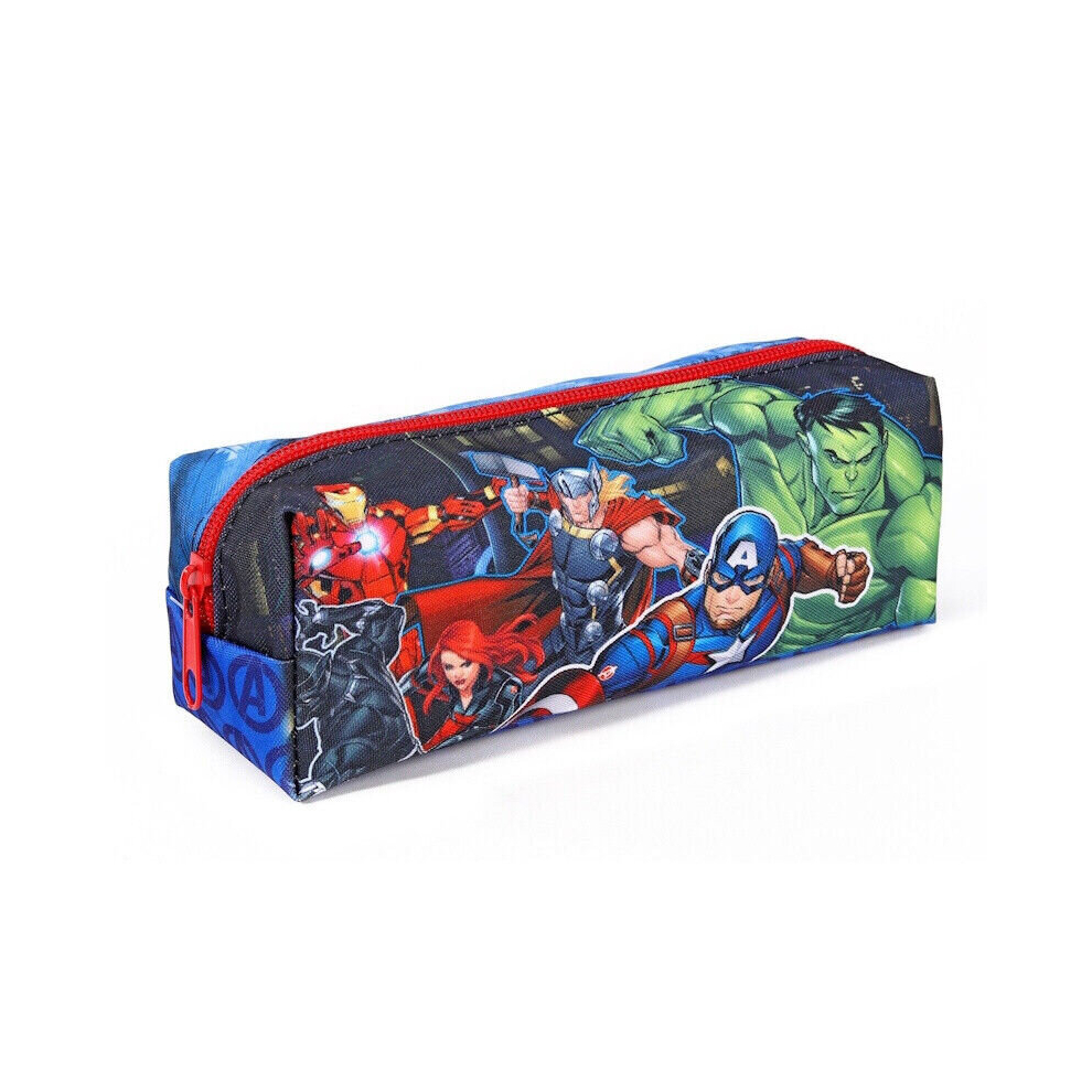 Marvel Avengers Pencil Case Rectangular Zipped Back To School Hulk Thor Iron Man