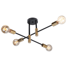 (Black Gold-4 heads) Modern Nordic E27 Black Gold LED Ceiling Chandeliers Indoor Lighting Fixtures for Bedroom Living Room Cloakroom Lampara