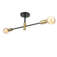 (Black Gold-2 heads) Modern Nordic E27 Black Gold LED Ceiling Chandeliers Indoor Lighting Fixtures for Bedroom Living Room Cloakroom Lampara