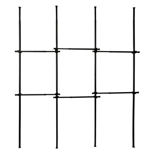House of Home Triple Telescopic Black Wardrobe Organiser Hanging Rail 1