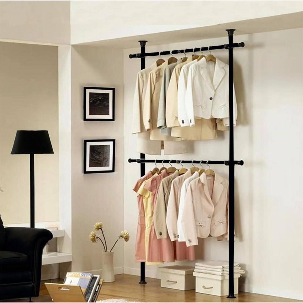 Telescopic Clothes Rail, Extendable and Adjustable Wardrobe Rail