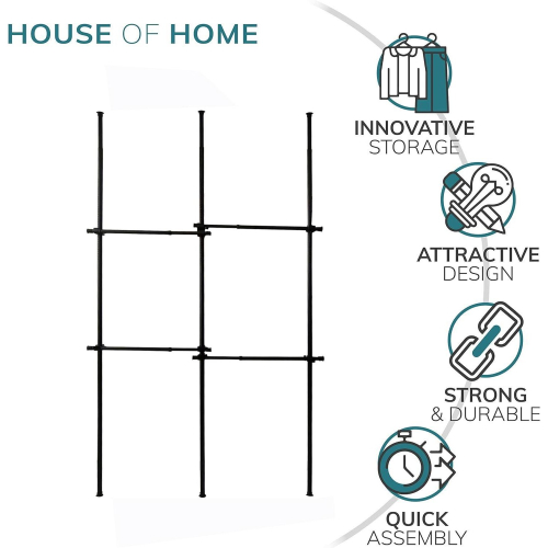 House of Home Heavy Duty Double Telescopic Clothes Rail 1