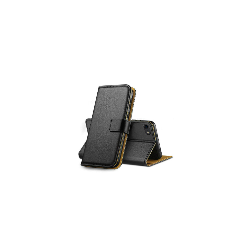 Ameego (J5 (2017)) Genuine Leather Wallet Case For Samsung J5 - Black