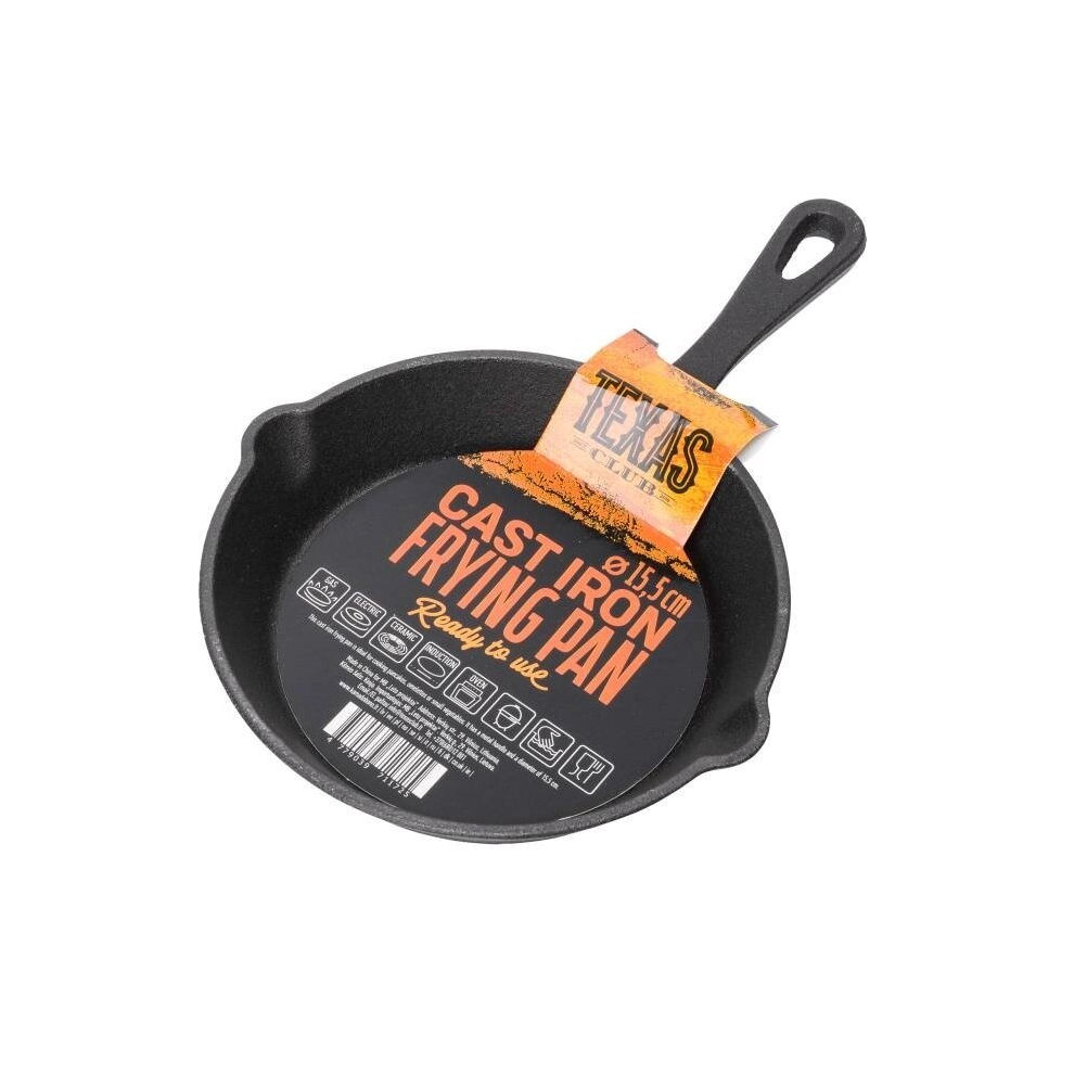 (Texas Club Cast Iron Frying Pan, Ã 15.5cm.) Texas Club Cast Iron Frying Pan