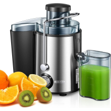 600-Watt Centrifugal Juice Extractor, 3-Inch Wide Mouth Juice Extractor, 2 Speeds, Easy to Clean and Use, Compact Design, Drip-Proof, Recipe Included