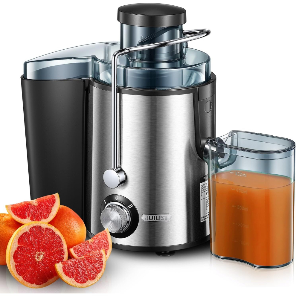 600W Centrifugal Juicer for All Fruits & Vegetables, 3-Inch Wide Mouth, 2-Speed, Drip-Proof, Compact Design with Large Pulp Jug