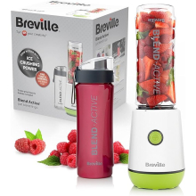 BREVILLE Blend Active Personal Blender/Smoothie Maker 2 Portable Blend Active Bottles (600ml) Leak Proof Lids White & Green