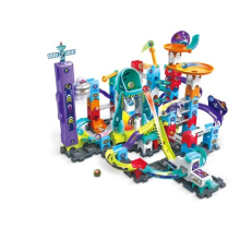 VTech Marble Rush Magnetic Magic, Construction Toys for Kids, 10 Marbles and 120 Building Pieces, Electronic Marble Run