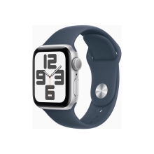 Apple Watch SE (GPS) - 2nd generation - 40 mm - silver aluminium - smart watch with sport band - fluoroelastomer - storm