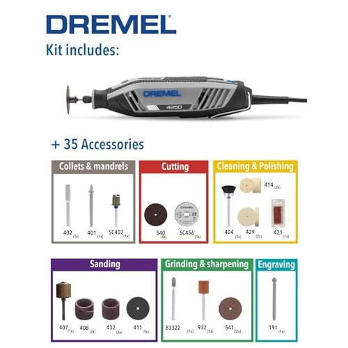 Dremel 4250 Rotary Tool 175 W Multitool Kit With 35 Accessories 175w Motor With Electronic 0172