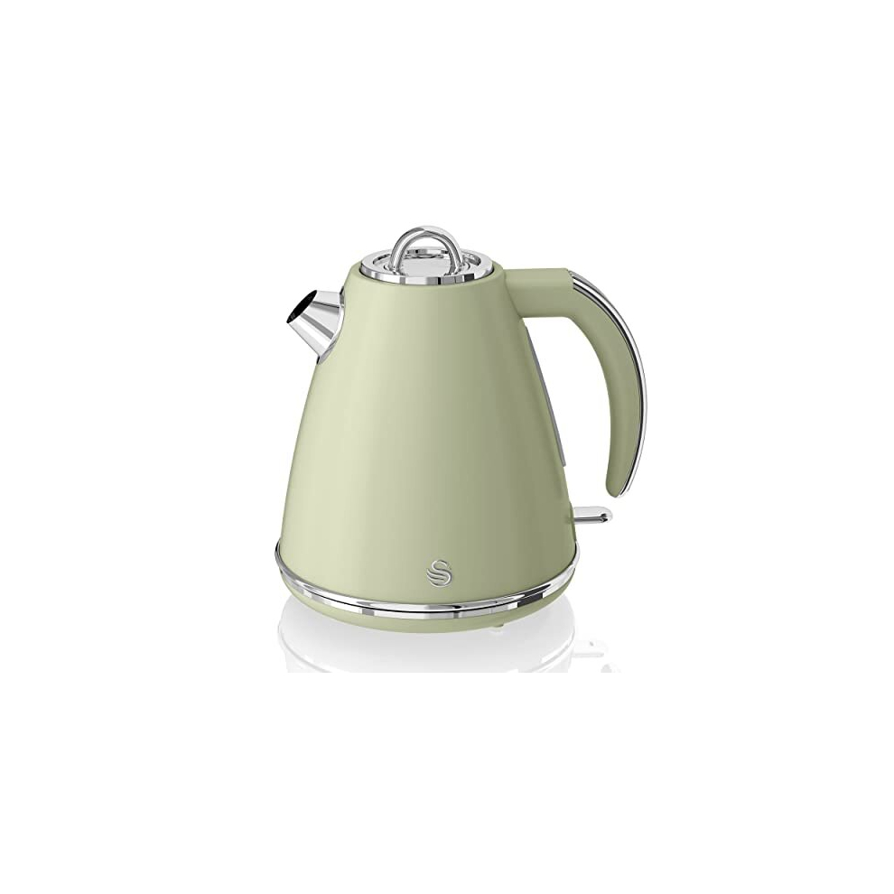 Swan SK19020GN Retro Jug Kettle, Fast Boil, Easy Pour, 360 Degree Base, 1.5L, 3KW, Green