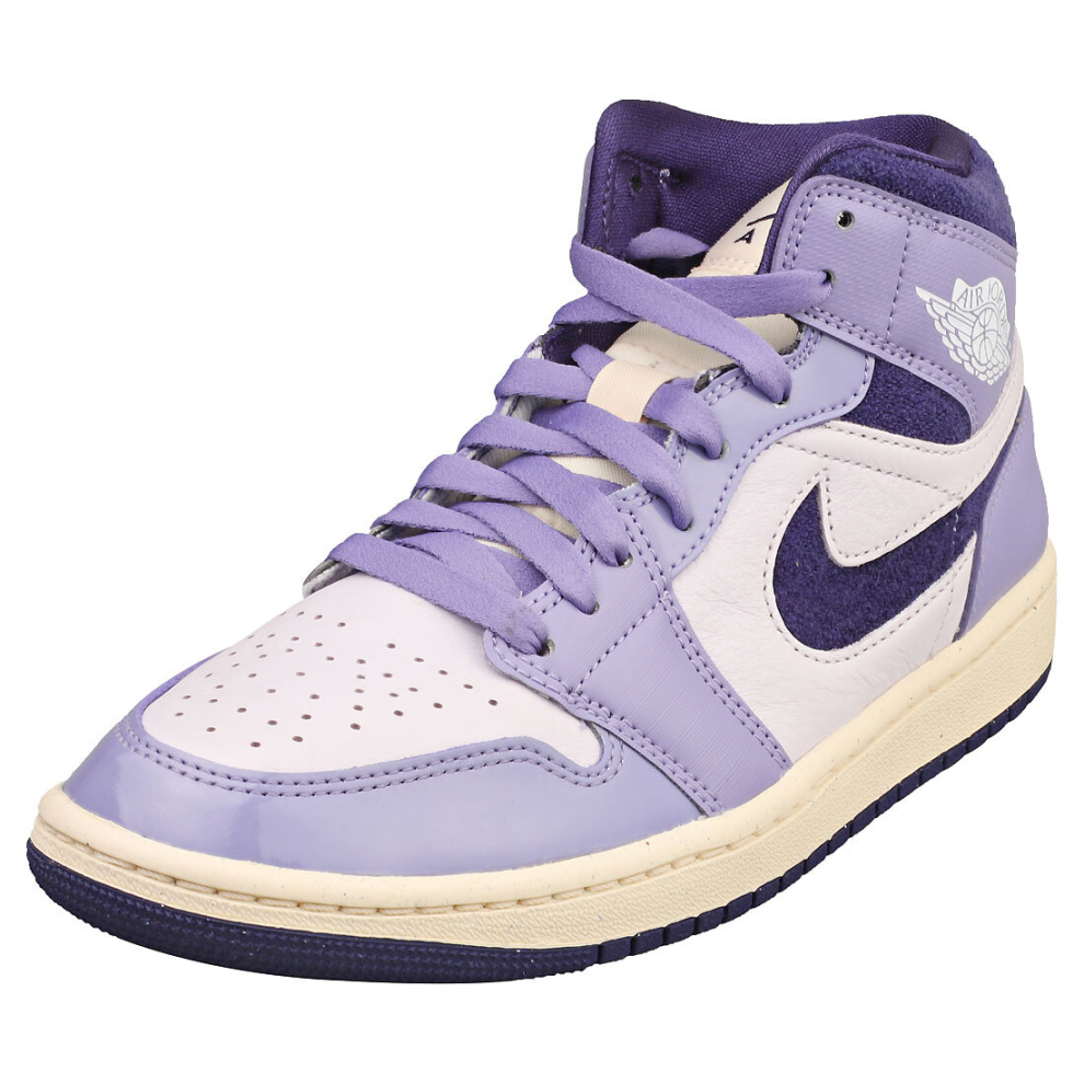 Nike Air Jordan 1 Mid Se Womens Fashion Trainers in Purple - 9 UK