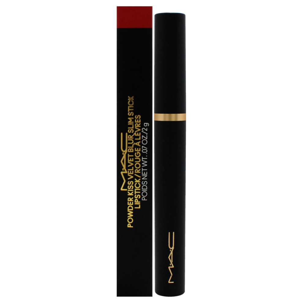 Mac Women's Red Powder Kiss Velvet Blur Slim Stick - 889 Ruby New By For - 0.07 Oz Lipstick