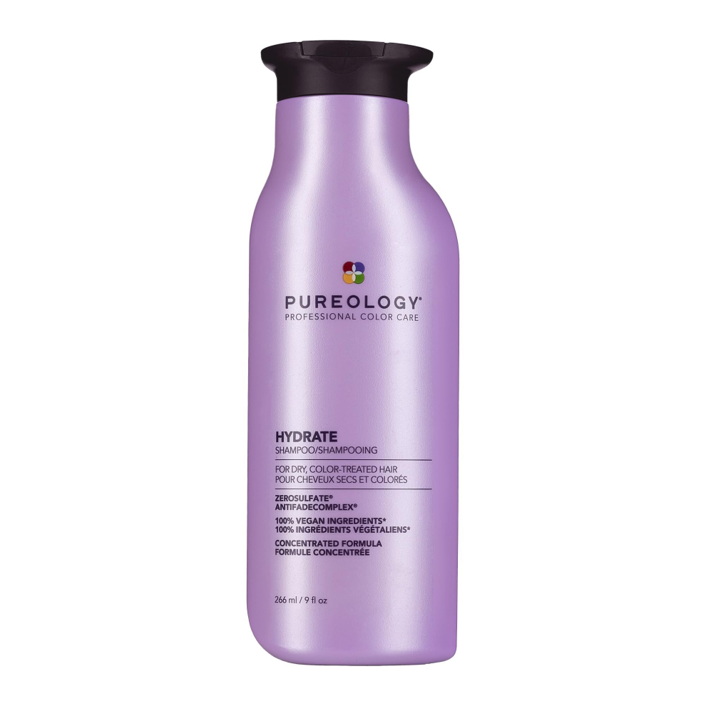 Pureology Hydrate, Moisturising Shampoo, For Medium to Thick Dry, Colour Treated Hair, Vegan Formulas, Sulphate Free for a Gentle Cleanse 266ml