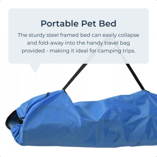 Raised Dog Bed Orthopaedic Camping Cot Senior/Arthritic Dogs Blue on OnBuy