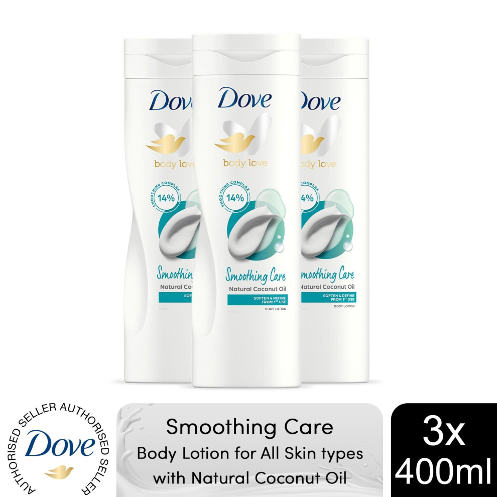 Dove Smoothing Care with Natural Coconut Oil 3x400ml