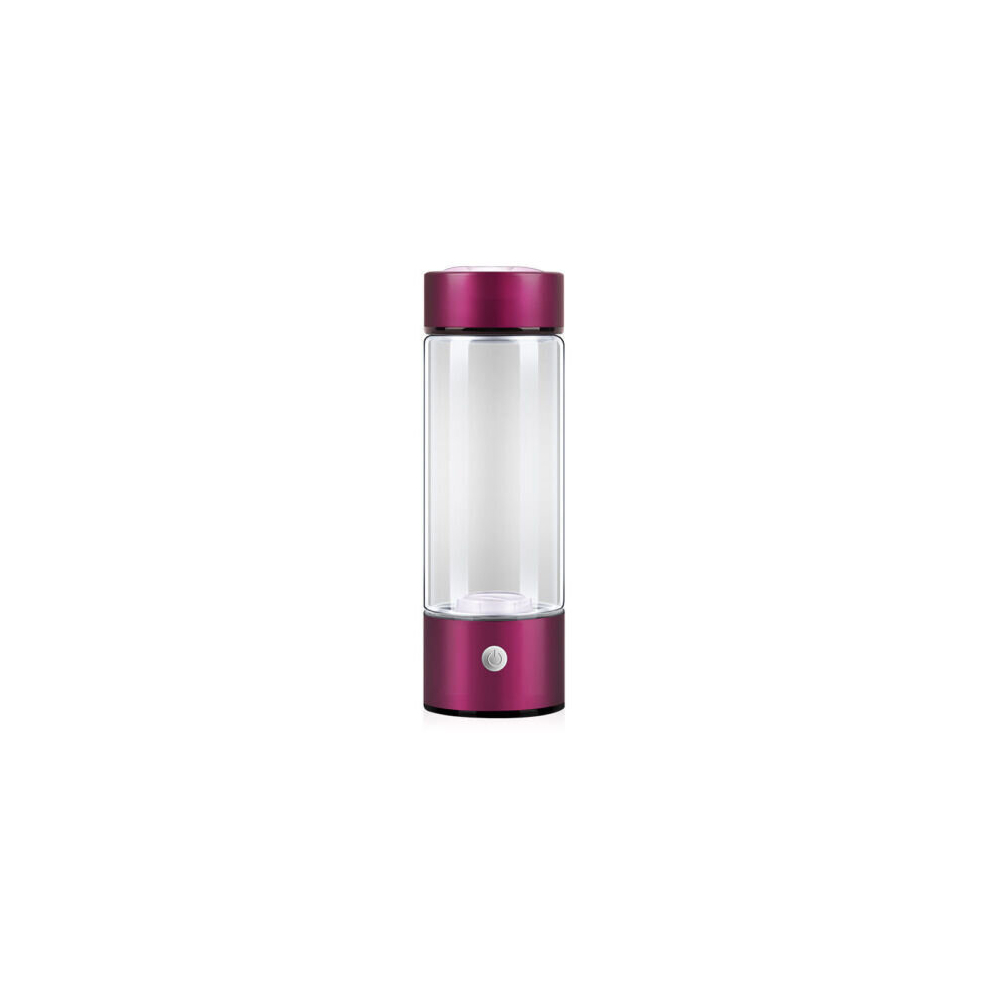 (Purplish Red) 420ml USB Hydrogen Rich Alkaline Water Ionizer Generator Bottle Cup Portable Mug