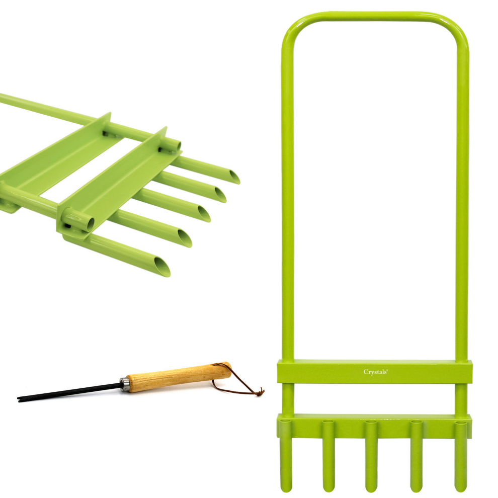 Hollow Tine 5 Spike Hand Lawn Aerator - Outdoor Garden & Cleaning Tool