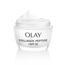 Olay Collagen Peptide 24 Moisturiser 50ml, Face Cream with SPF 30 Protection Collagen Peptide Vitamin B3, Instantly Hydrates for 24H