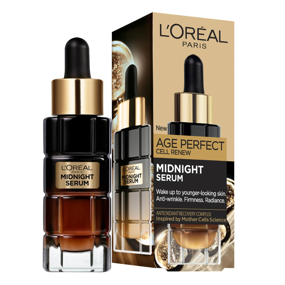 LOreal Paris Midnight Serum Cell Renew, Age Perfect Anti-Oxidant Recovery Complex Night Serum For Anti- Wrinkle, Firmness And Radiance, 30ml