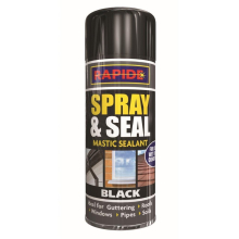 (SPRAY AND SEAL - BLACK 300ML (3182)) All Purpose Aerosol Metal Wood Plastic Spray Paint
