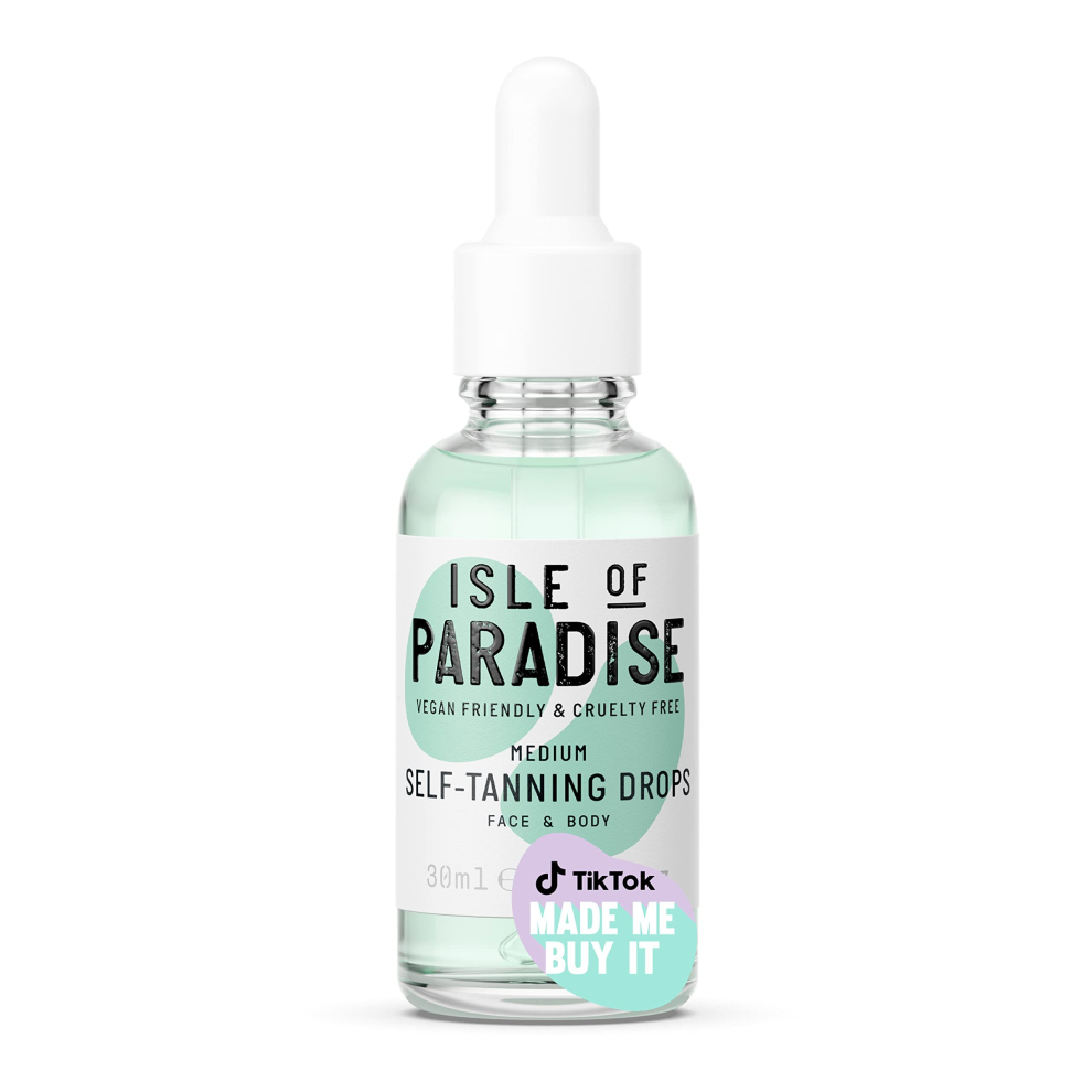 Isle of Paradise Self Tanning Face Drops Medium 30 ml Add Self Tanning Drops to Skin Care Natural Ingredients  Vegan