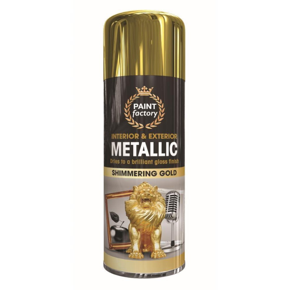 (METALLIC GOLD 400ML (1751PR)	) All Purpose Aerosol Metal Wood Plastic Spray Paint