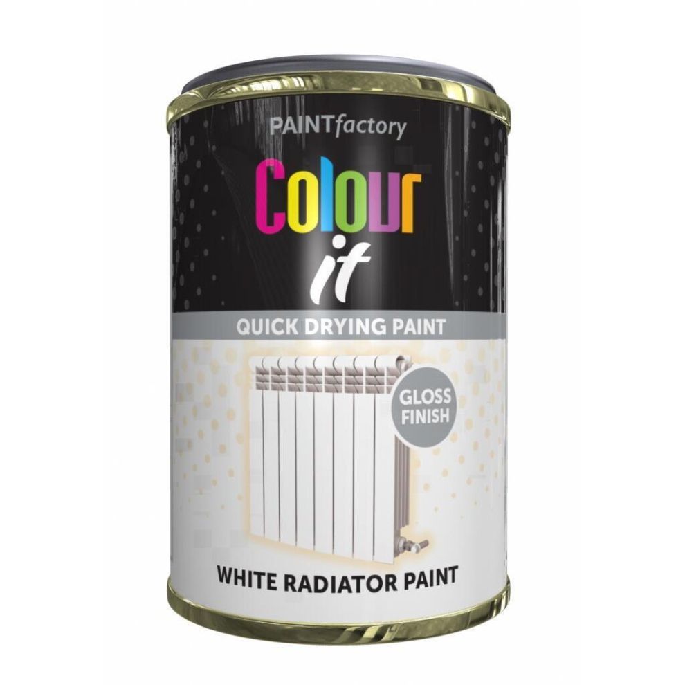 (Colour It- White Radiator Tin 300Ml (3070)) All Purpose Aerosol Metal Wood Plastic Spray Paint 5001477123587