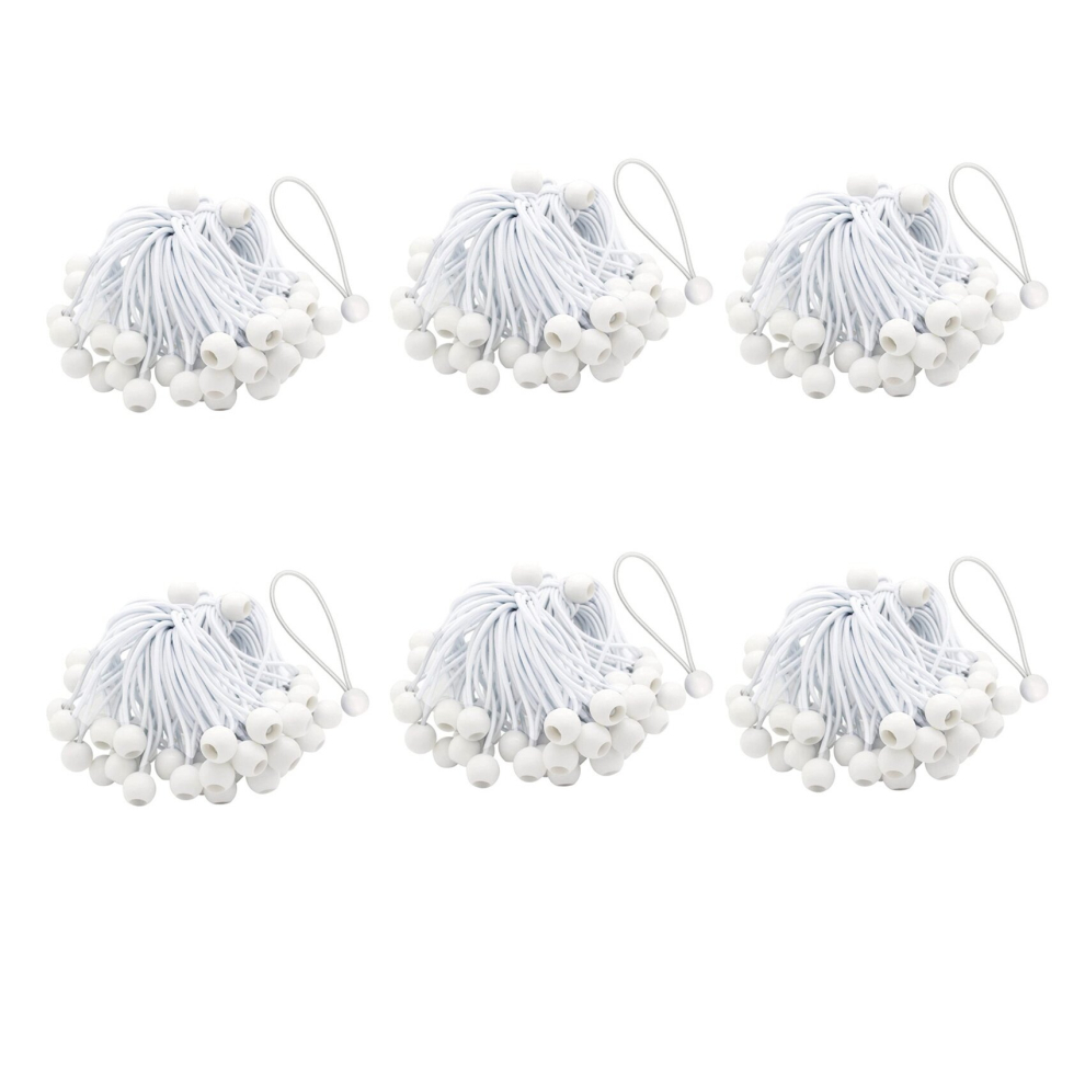 50 Pcs Bungee Cord With Balls Elastic Ties Bungee Toggles Ties(White) 4762764347727