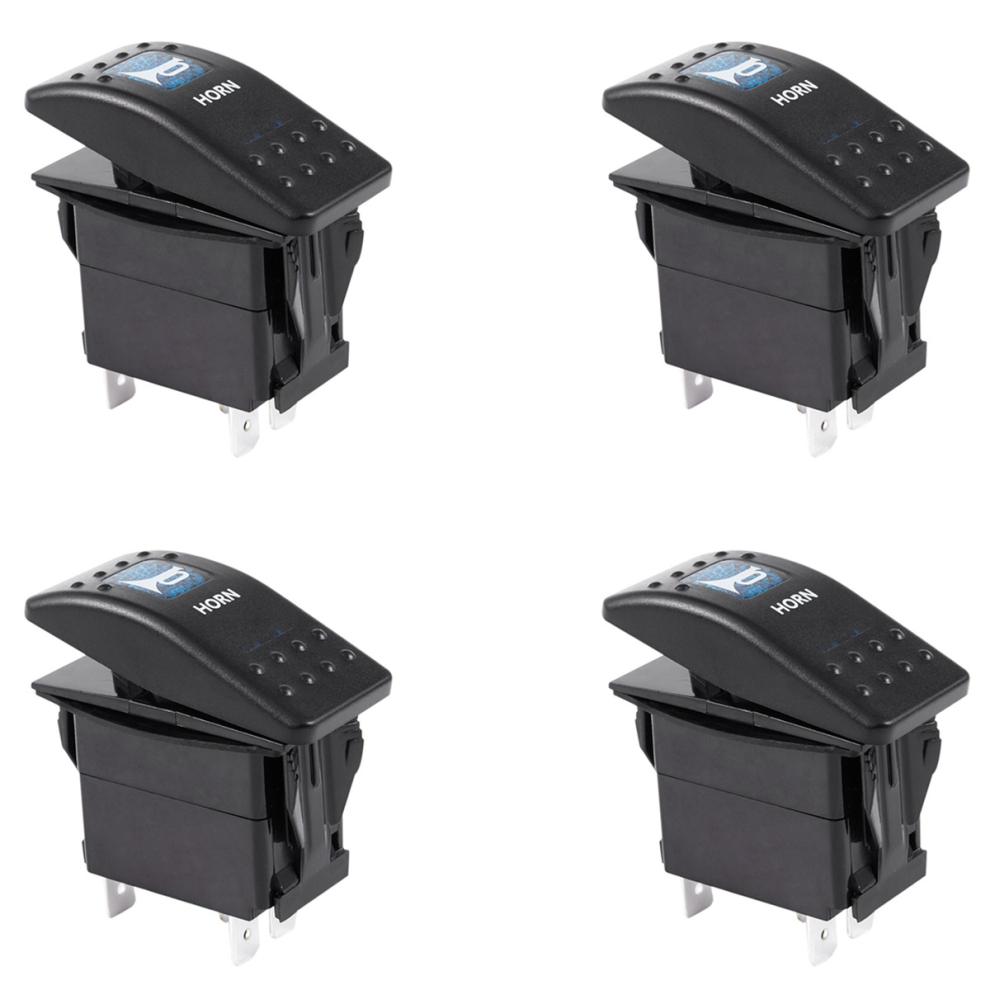 Horn Pattern Led 12V/20A 24V/10A Rocker Switch Blue/Light 4762764350512