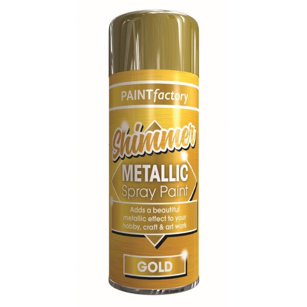 (METALLIC GOLD SPRAY PAINT 200ML (7136)	) All Purpose Aerosol Metal Wood Plastic Spray Paint