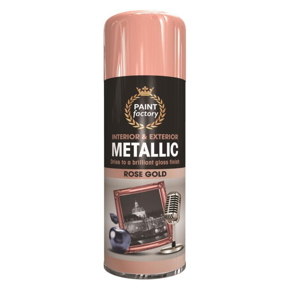 (METALLIC ROSE GOLD 400ML (2677)) All Purpose Aerosol Metal Wood Plastic Spray Paint