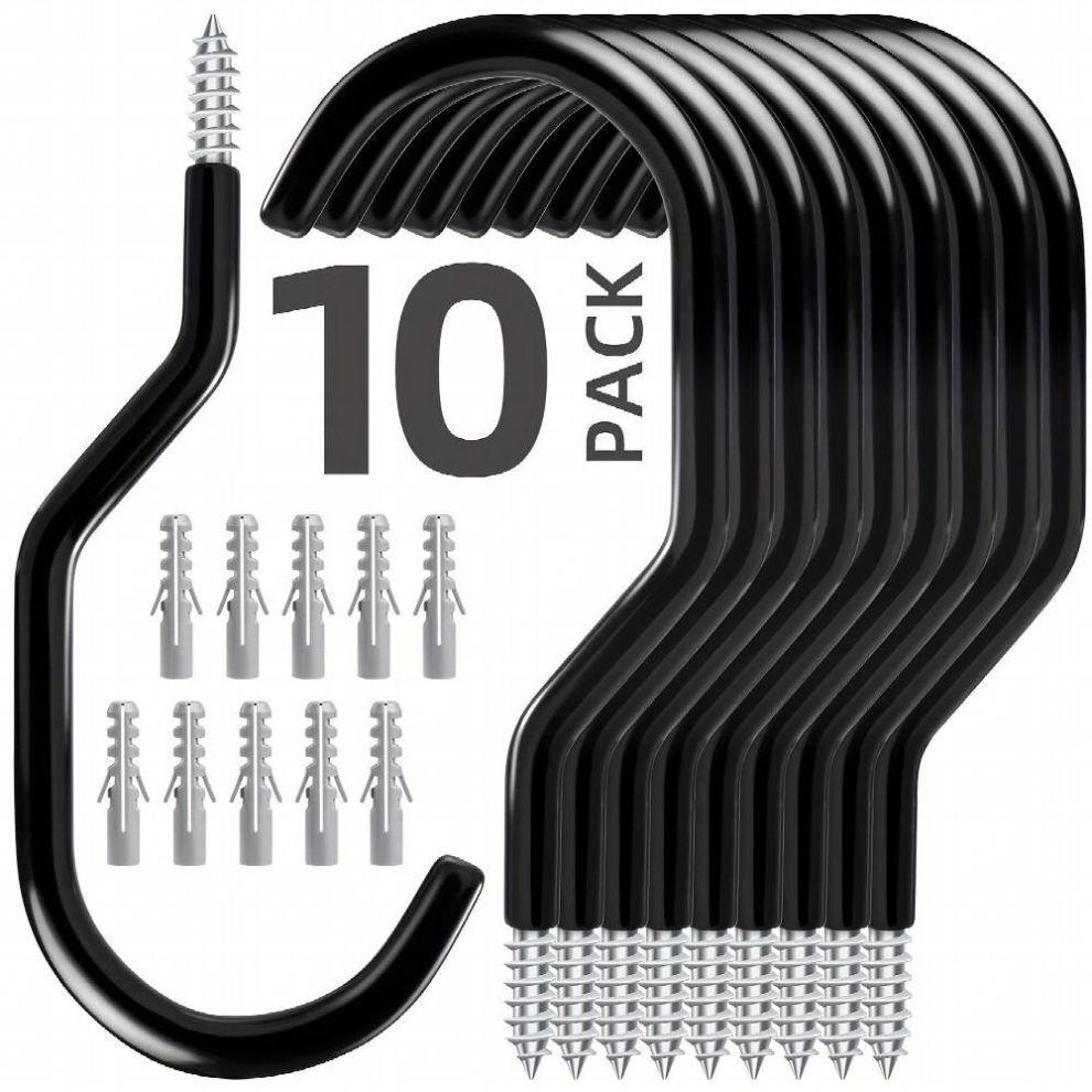 10Pcs Garage Storage Hooks Bike Hooks For Garage Heavy Duty Screw In Ceiling Hooks Garage Wall Storage Rack Bike Storage Power Tool Storage Hook Garag 885681067401