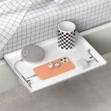 1pc Removable Bedside Storage And Finishing Rack Bedside Rack Bed Tail Storage Plate Punch Bedroom Bedside Shelf
