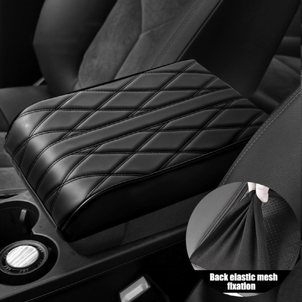 1Pc Armrest Heightening Pad Pu Leather Widened And Thickened Central Control Universal Car Memory Cotton Armrest Box Pad Car Accessories Black 885681068873