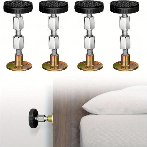 4pcs Headboard Stoppers For Wall Adjustable Threaded Bed Frame Anti Shake Tool Bed Frame Bumper Guards Stable Tool For Bed Cabinet Sofa