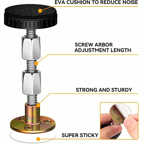 4pcs Headboard Stoppers For Wall Adjustable Threaded Bed Frame Anti Shake Tool Bed Frame Bumper Guards Stable Tool For Bed Cabinet Sofa 1