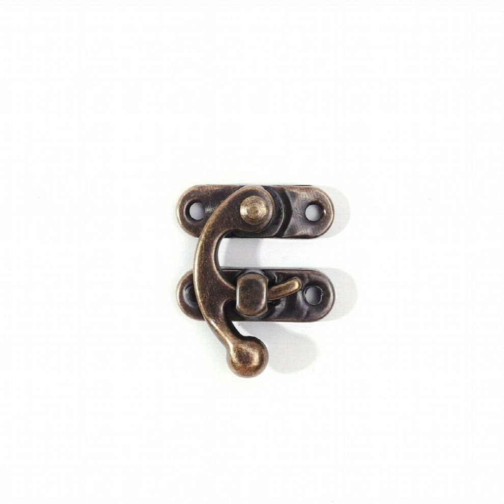 1 Pair Vintage Style Mini Swing Arm Clasp Durable Die Cast Bronze Toggle Hasp For Suitcases Jewelry Boxes And Toolboxes 885681070746