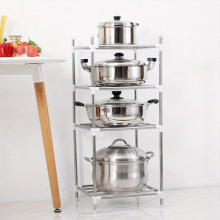 1pc Kitchen Storage Rack 3 4 Tiers Stainless Steel Pot Holder Suitable For Frying Pans Frying Pans Pressure Cookers Cookware Storage Pans Woks And Wok
