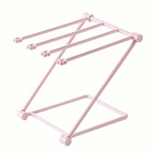 1pc Foldable Plastic Towel Rack Kitchen Shelf Storage Sink Rag Rack Standing Countertop Foldable Rag Rack