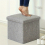 1pcs Grey Folding Storage Ottoman Pouffe Makeup Seat Foot Stool Storage Box Foot Stool 6