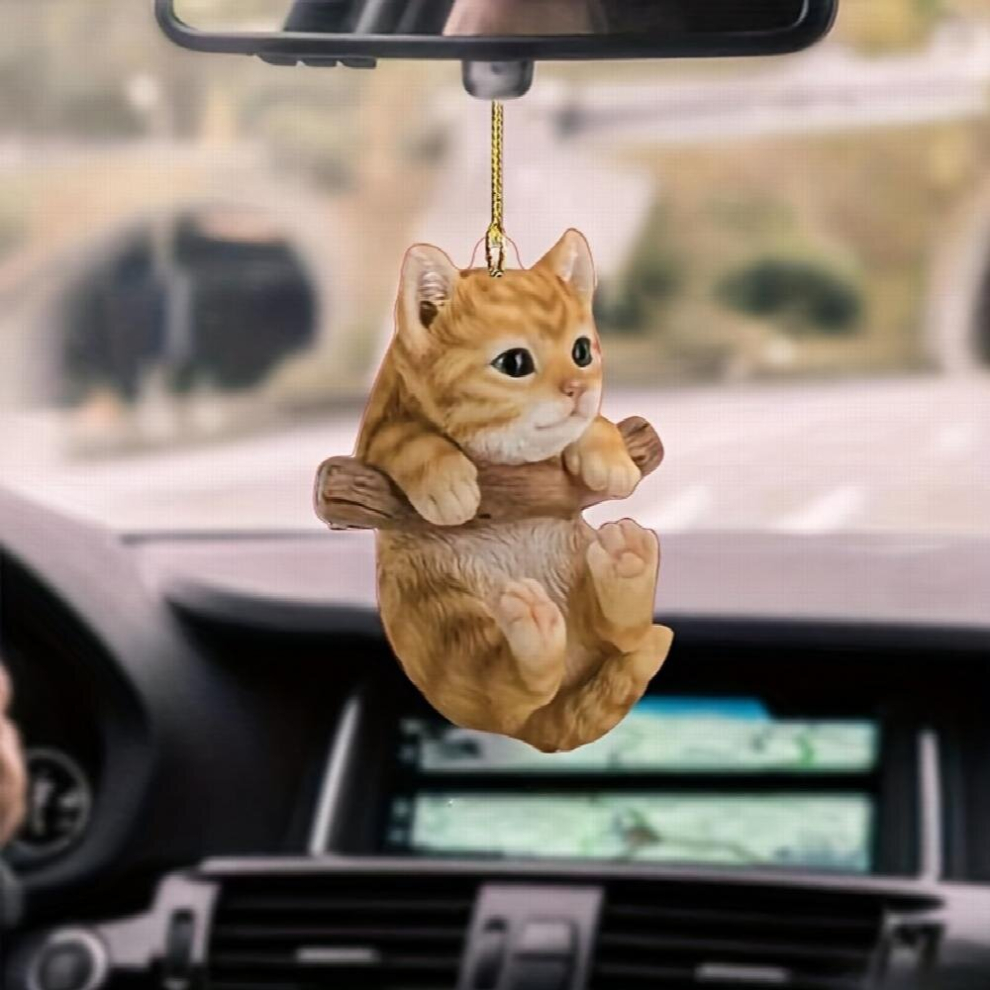 1Pc Cat Hanging Pendant Car Hanging Pendant Home Decoration Hanging Ornament Cat Car Pendant Car Interior Supplies Car Accessories Multicoloured 885681077264