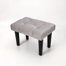 Small Footstool Ottoman Velvet Soft Footrest Ottoman With Wood Legs Sofa Footrest Extra Seating For Living Room Entryway Office