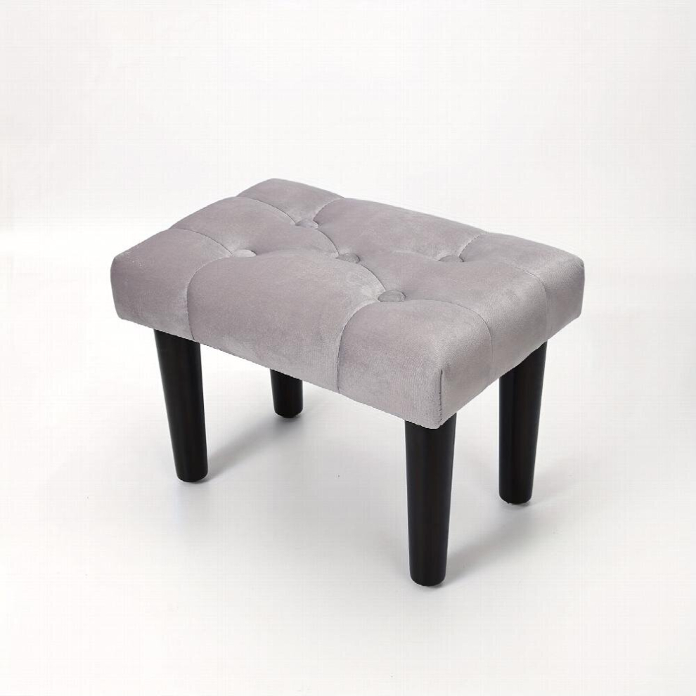 Small Footstool Ottoman Velvet Soft Footrest Ottoman With Wood Legs Sofa Footrest Extra Seating For Living Room Entryway Office-image-OPC-PD8SYCT-NEW